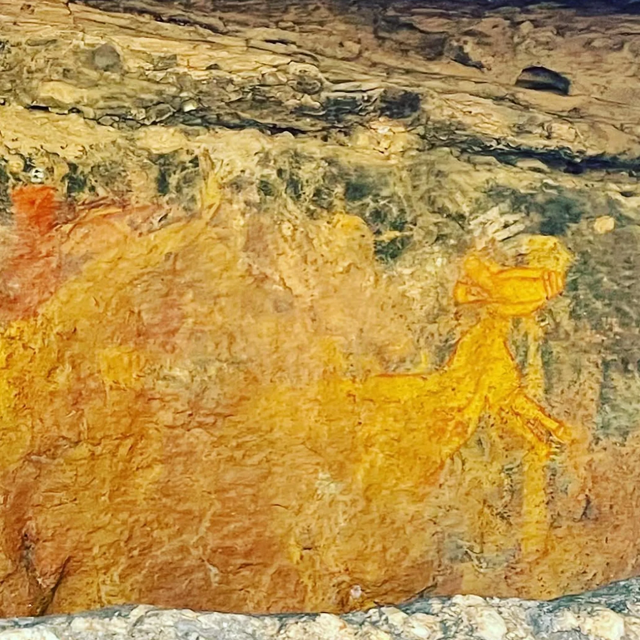 aboriginal rock art on sandstone escarpment