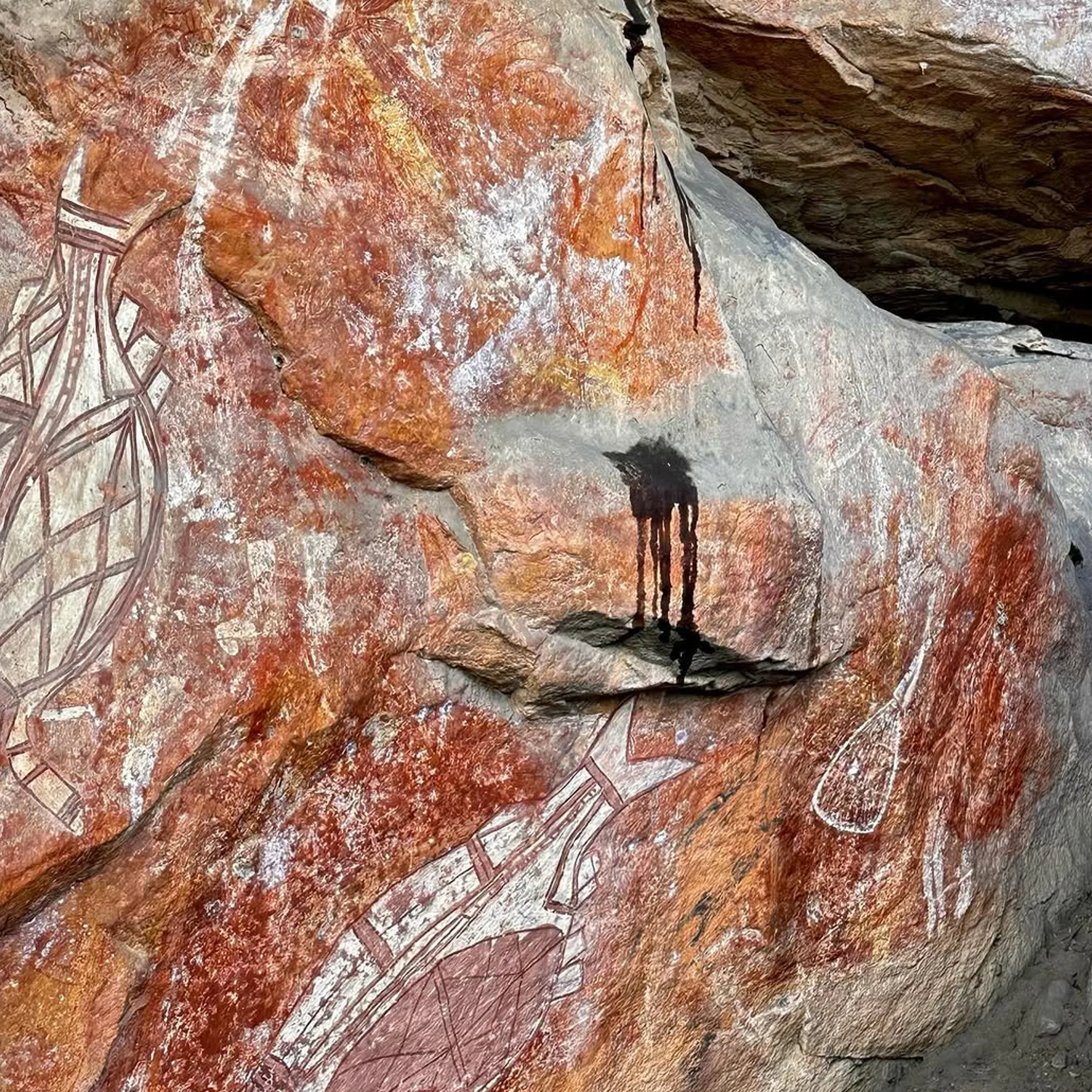 indigenous rock art on sandstone escarpment