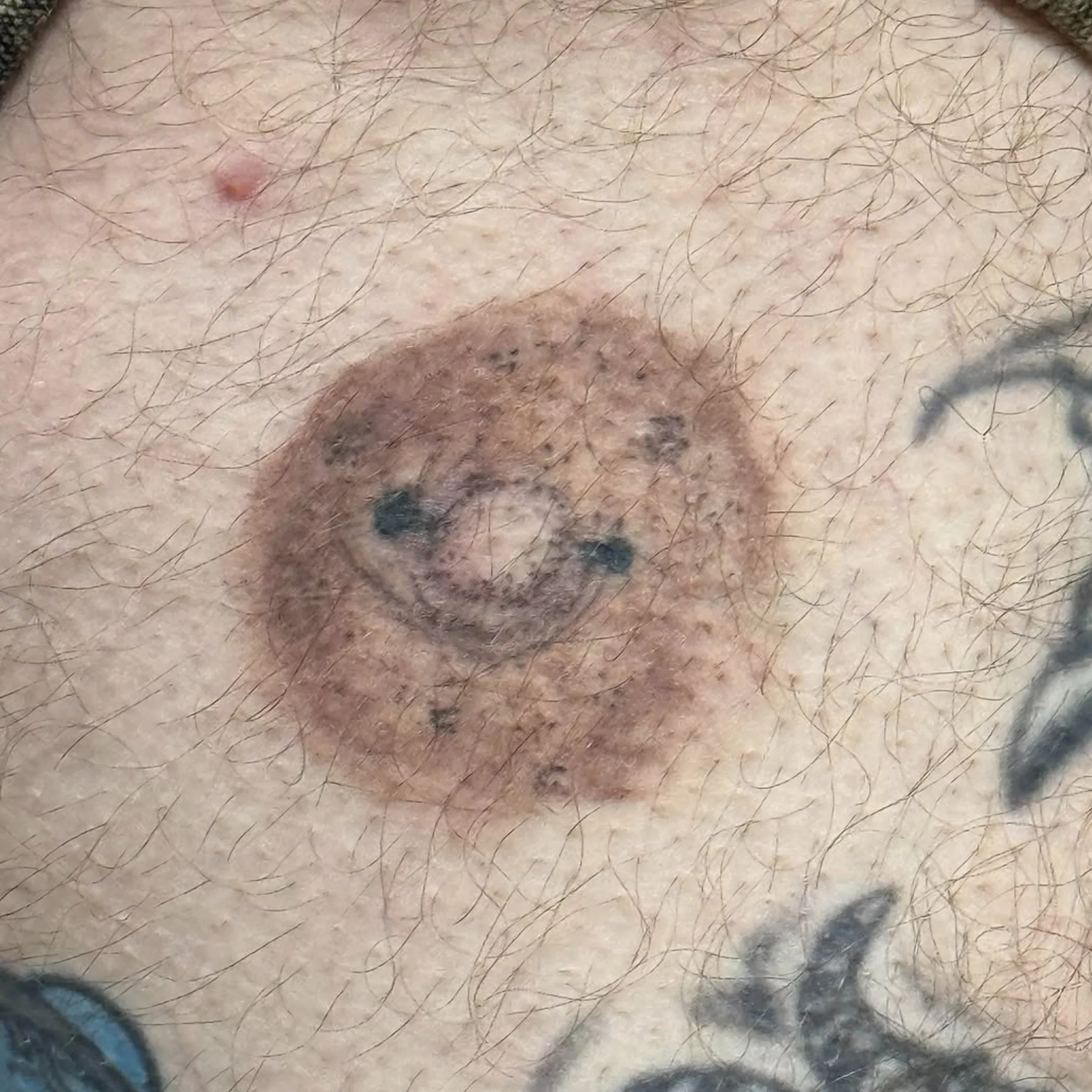 realistic 3d areola tattoo with piercing detail